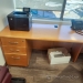Mid Tone L Suite Desk w/ P-Shape Runoff & 4 Drawer File Credenza
